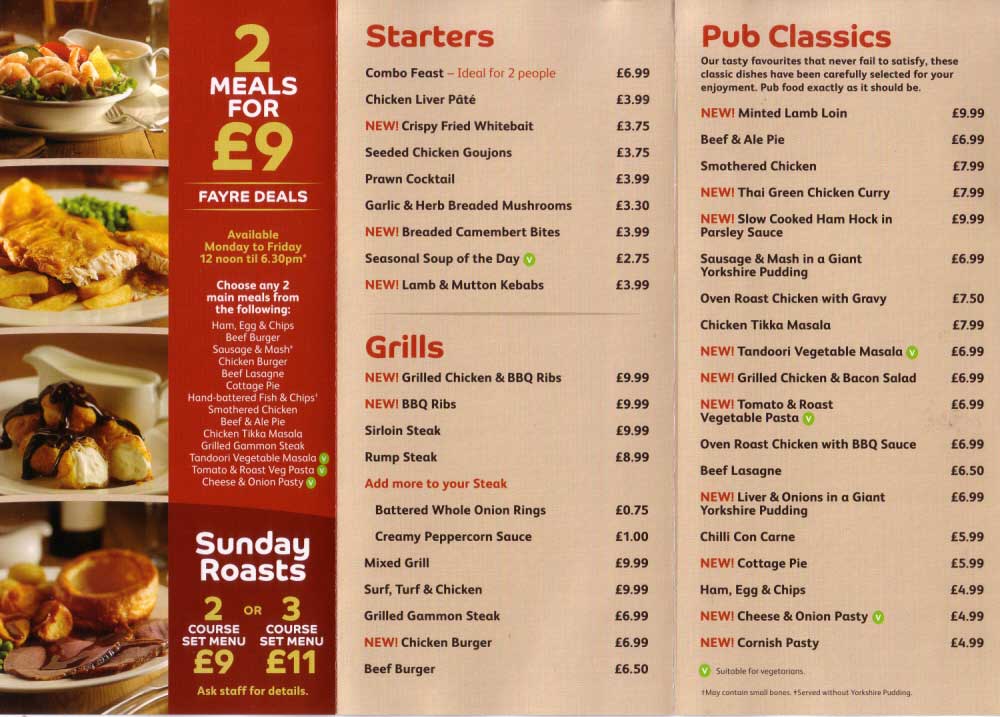Chestertourist.com - Twirl of Hay Boughton Chester Menu Page Two